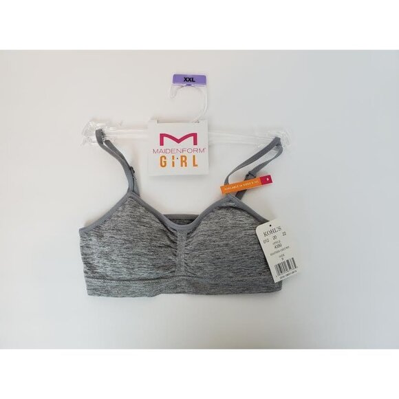 Maidenform Girl Heather Gray Basic Adjustable Strap Training Bra Size Small - Picture 1 of 4